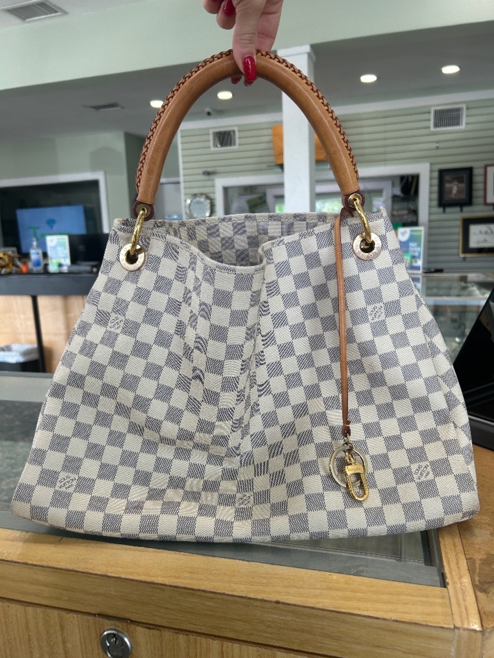 Pre Owned Louis Vuitton Damier Azur Artsy MM